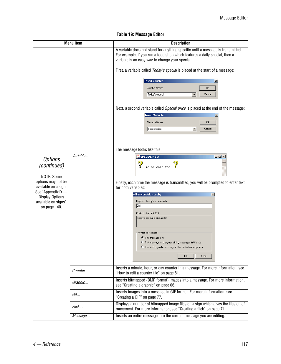 Options (continued) | WaveWare Adaptive AlphaNet User Manual | Page 117 / 150