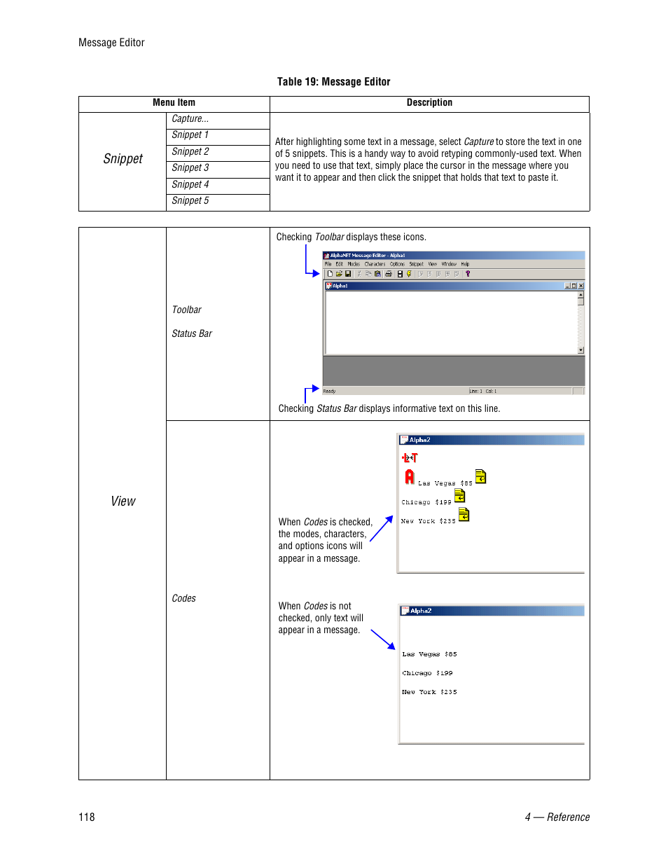 Snippet, View | WaveWare Adaptive AlphaNet User Manual | Page 118 / 150