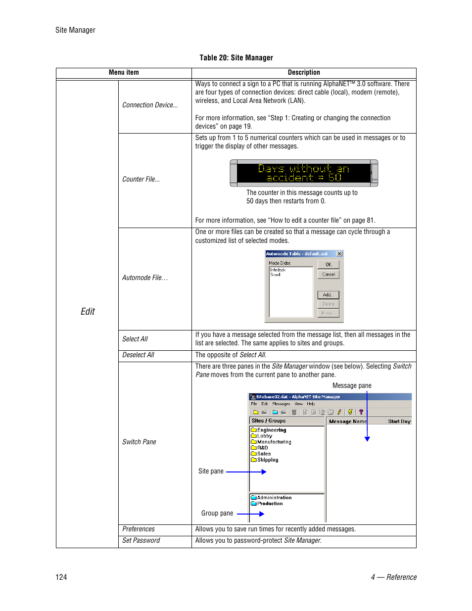 Edit | WaveWare Adaptive AlphaNet User Manual | Page 124 / 150