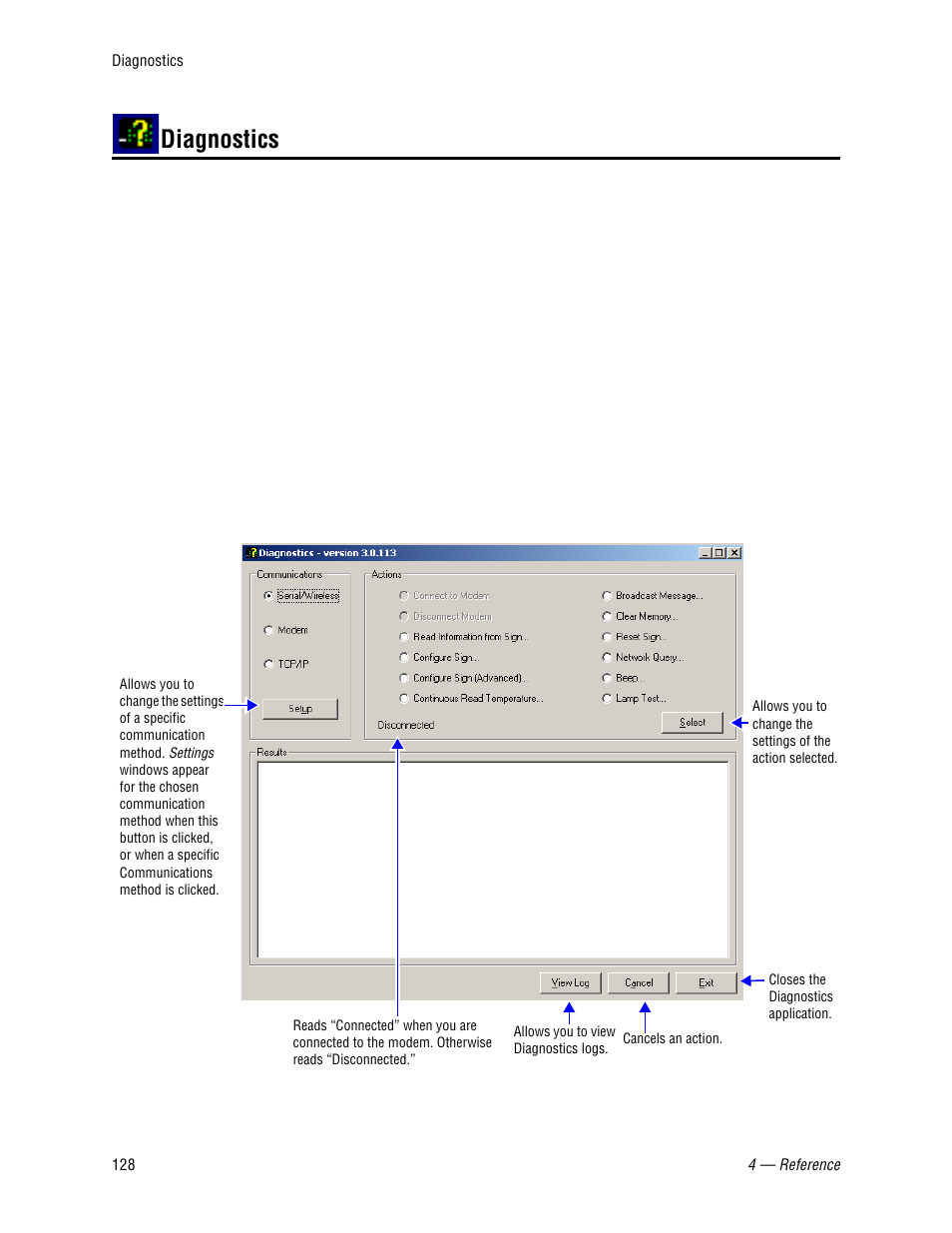 Diagnostics | WaveWare Adaptive AlphaNet User Manual | Page 128 / 150