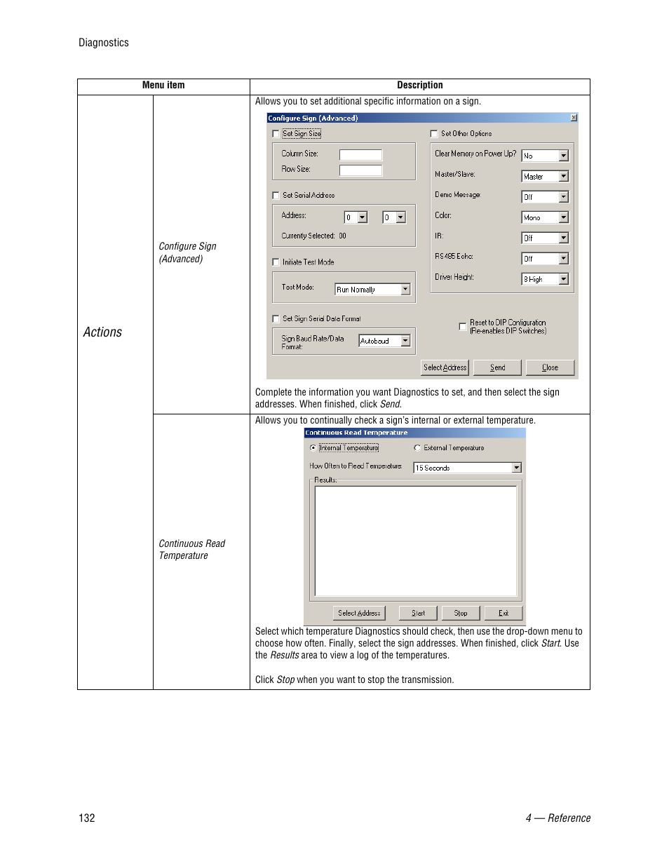 Actions | WaveWare Adaptive AlphaNet User Manual | Page 132 / 150