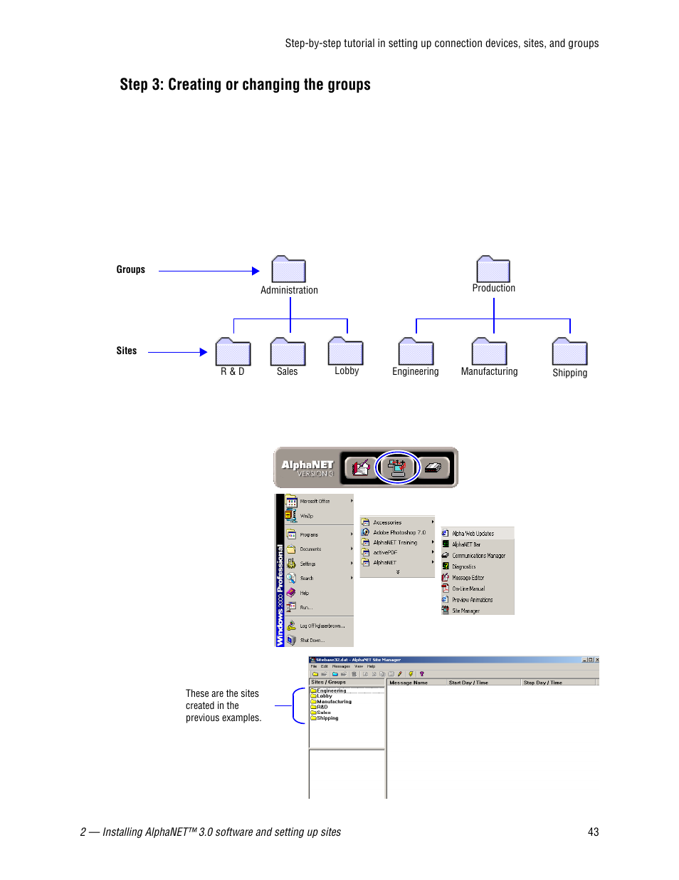 Step 3: creating or changing the groups | WaveWare Adaptive AlphaNet User Manual | Page 43 / 150