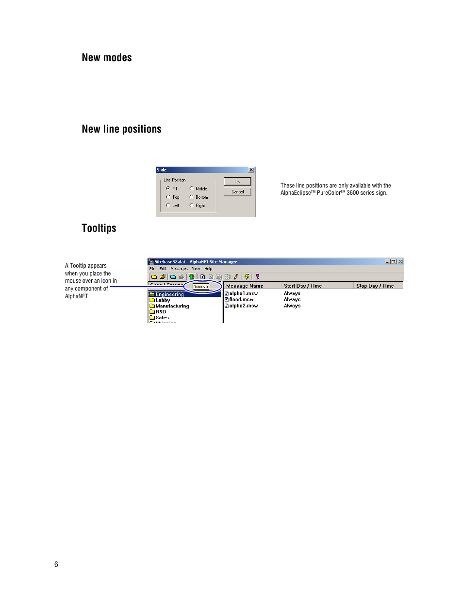 New modes, New line positions, Tooltips | WaveWare Adaptive AlphaNet User Manual | Page 6 / 150