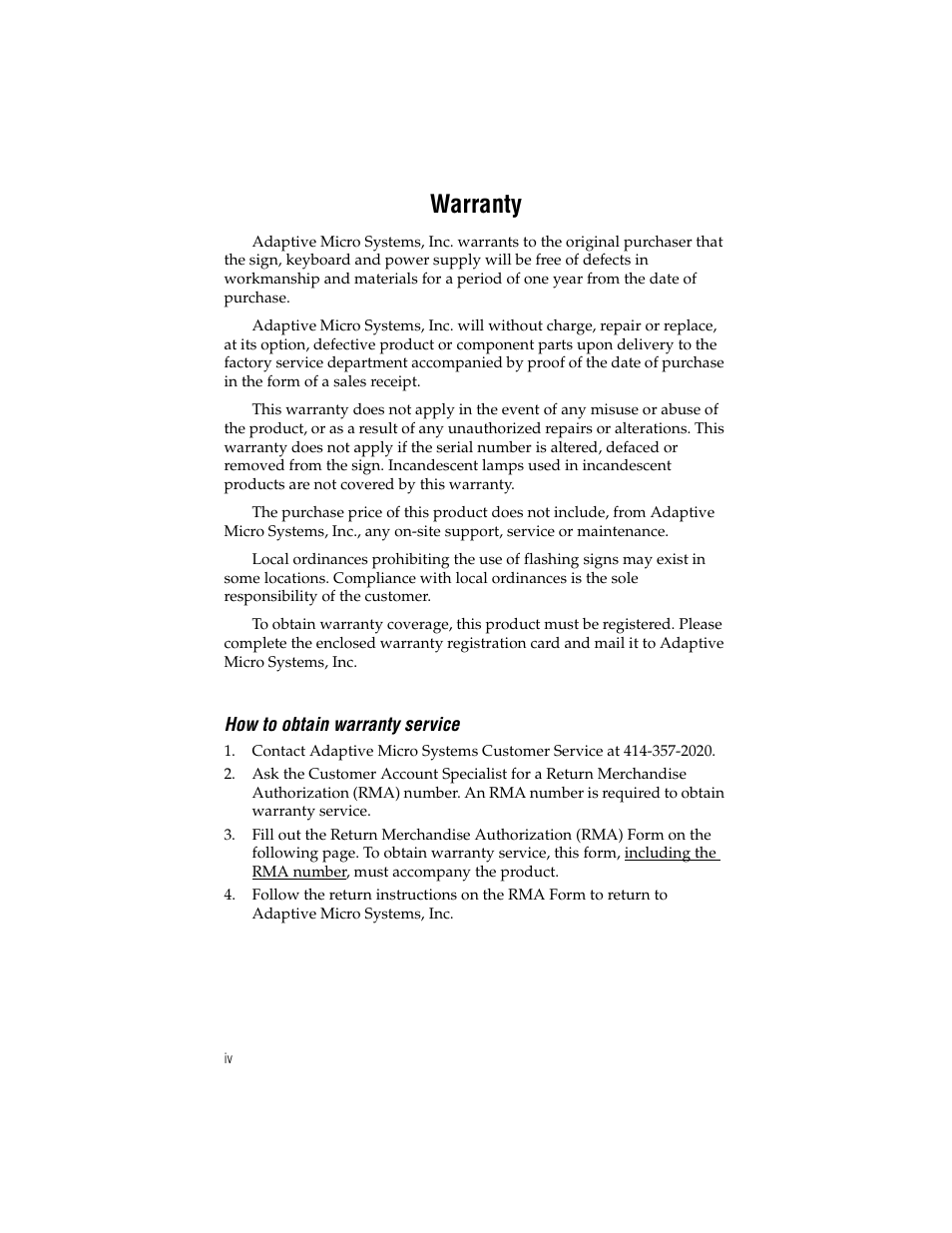 Warranty, How to obtain warranty service | WaveWare Adaptive Remote User Manual | Page 4 / 50