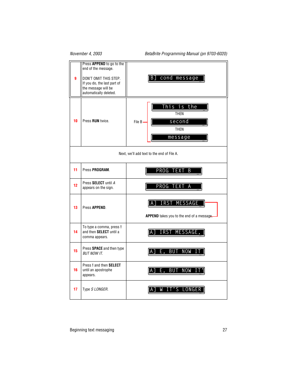Second, Prog text b, Prog text a | WaveWare Adaptive Remote User Manual | Page 27 / 102
