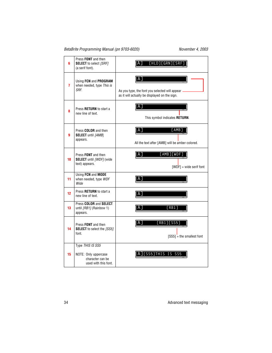 His is srf, Is srf, S srf | Wide | WaveWare Adaptive Remote User Manual | Page 34 / 102