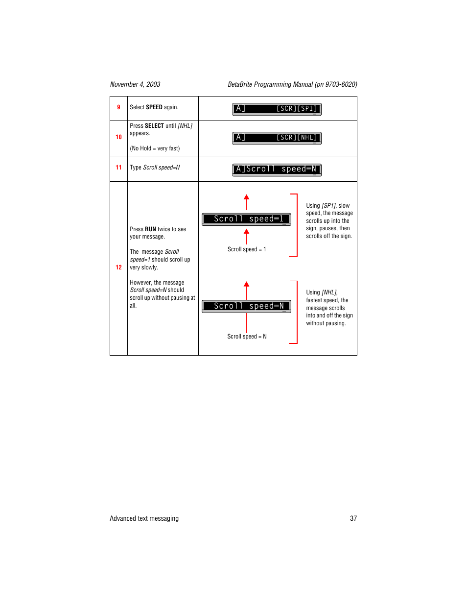 Scroll speed=1, A]scroll speed=n scroll speed=1, Scroll speed=n | WaveWare Adaptive Remote User Manual | Page 37 / 102