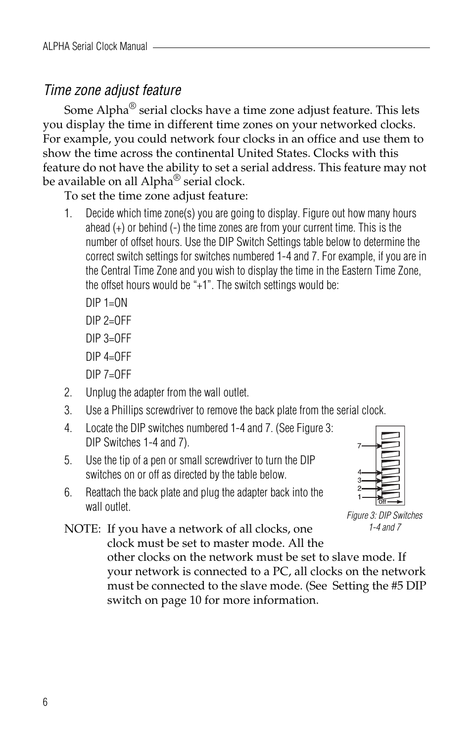 Time zone adjust feature | WaveWare Adaptive Serial LED Clock User Manual | Page 12 / 18