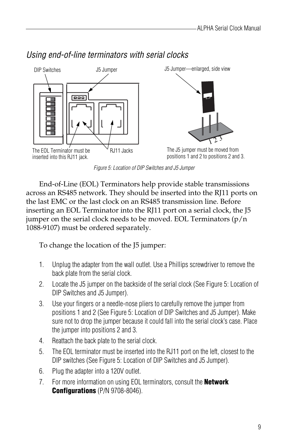 Using end-of-line terminators with serial clocks | WaveWare Adaptive Serial LED Clock User Manual | Page 15 / 18