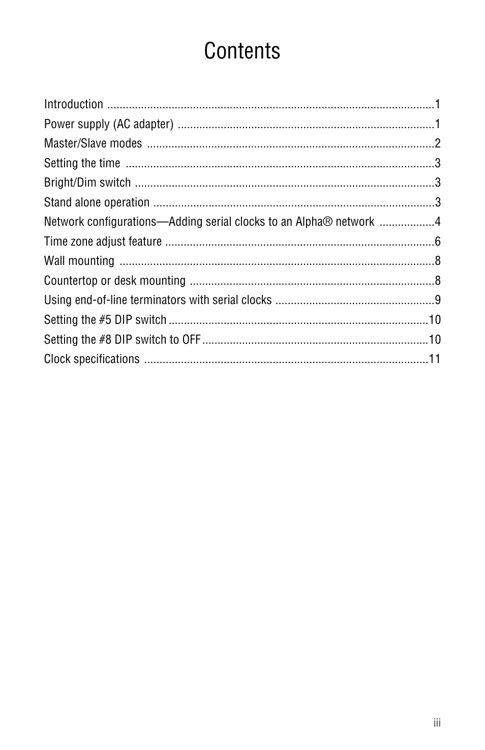 WaveWare Adaptive Serial LED Clock User Manual | Page 3 / 18