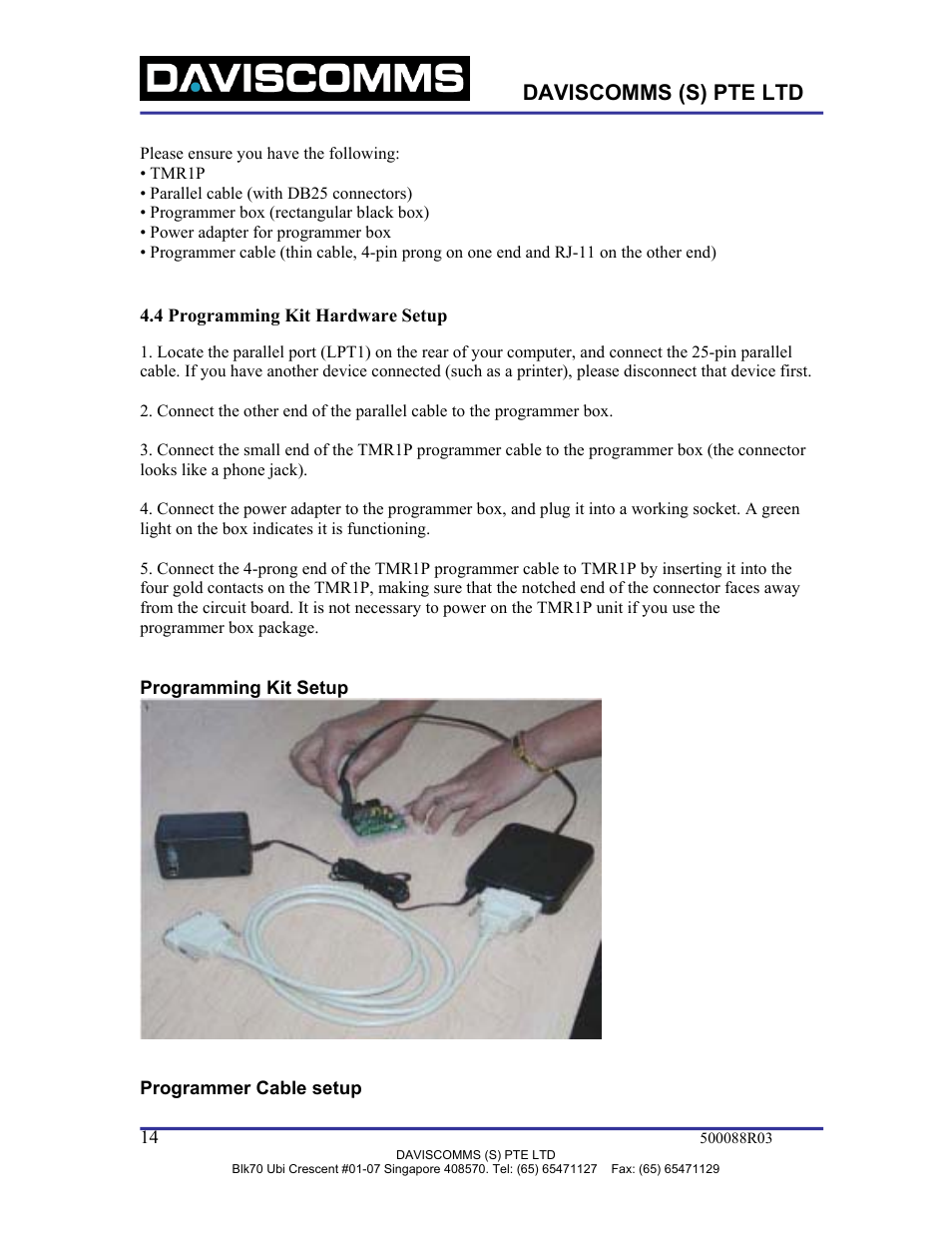 Daviscomms (s) pte ltd | WaveWare TMR1P User Manual | Page 14 / 26