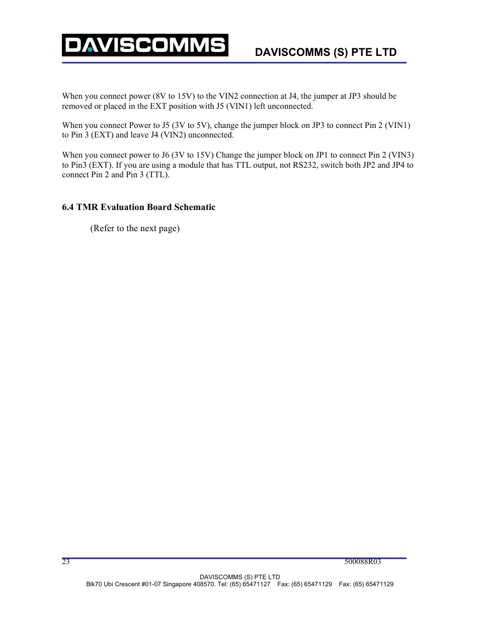 Daviscomms (s) pte ltd | WaveWare TMR1P User Manual | Page 23 / 26