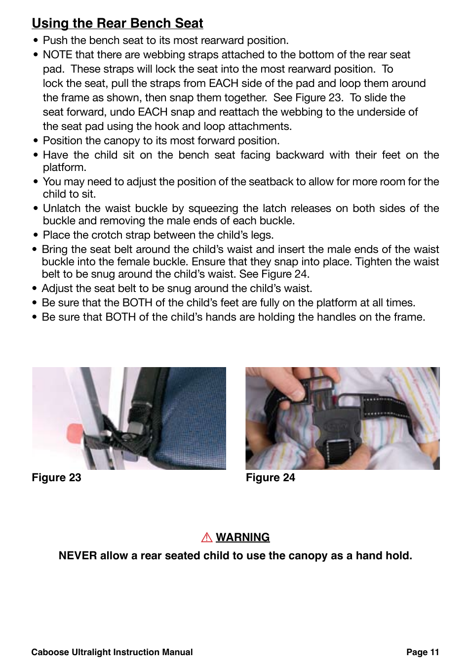 Using the rear bench seat | Chicco 455 User Manual | Page 11 / 20