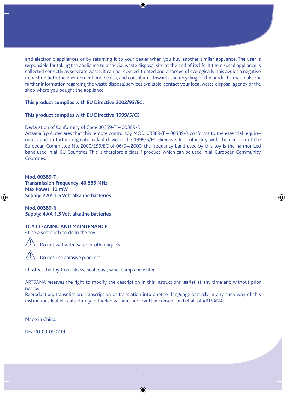 Chicco DUCATI 1198 RC User Manual | Page 11 / 52
