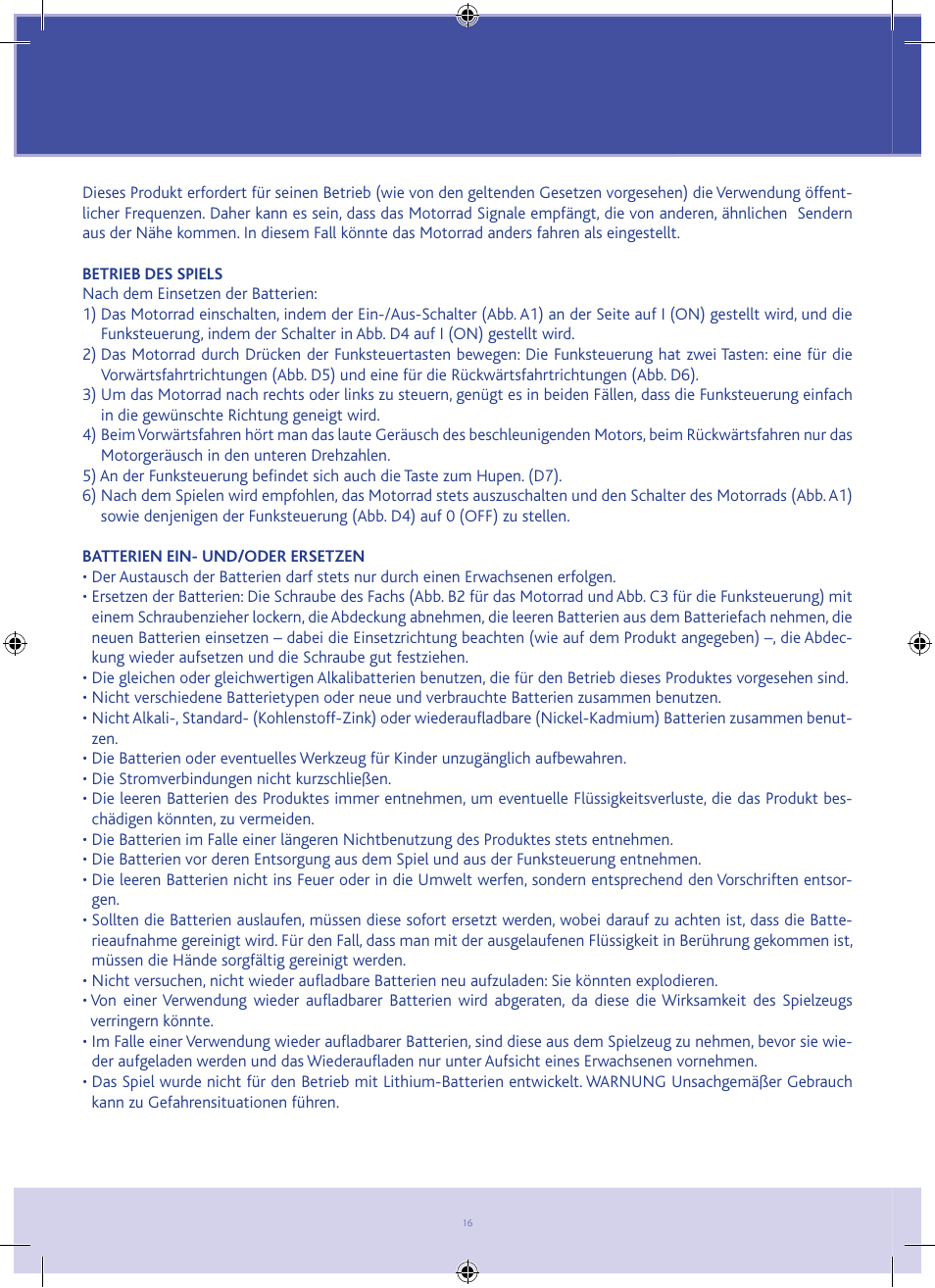 Chicco DUCATI 1198 RC User Manual | Page 16 / 52