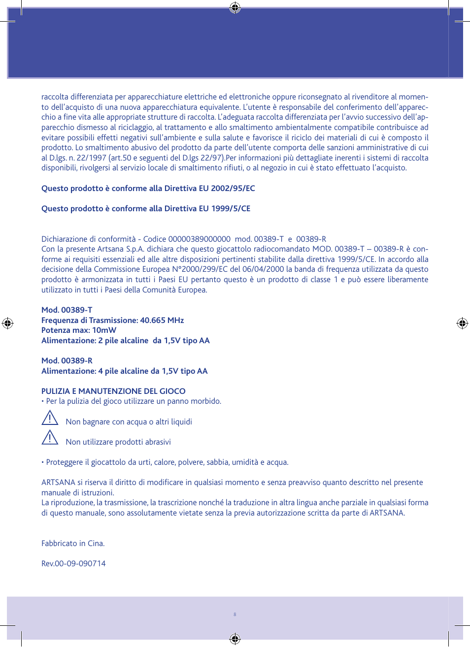 Chicco DUCATI 1198 RC User Manual | Page 8 / 52