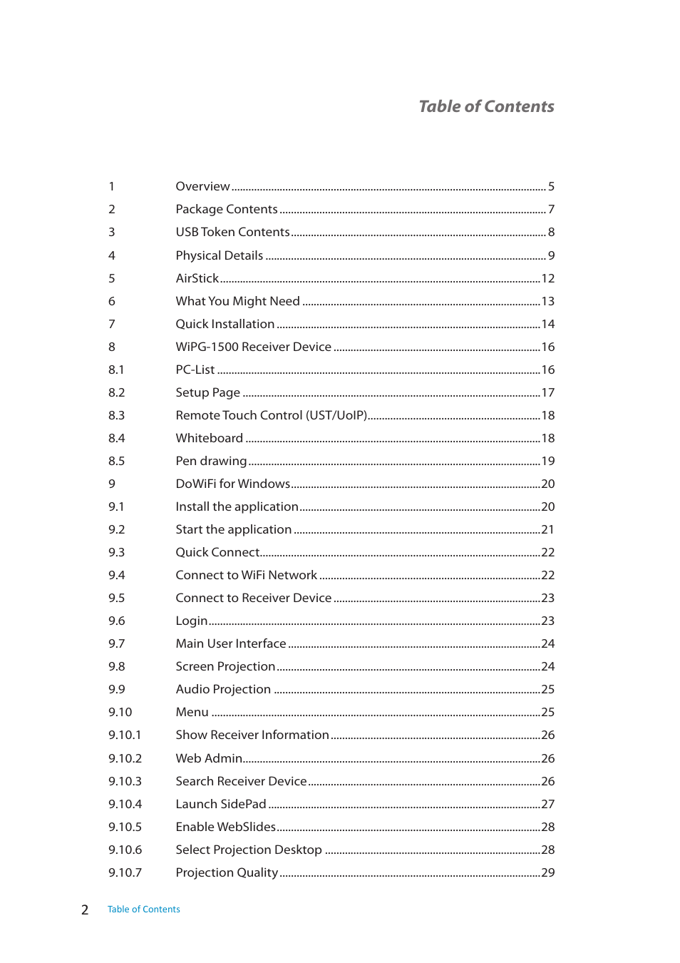 wePresent WiPG-1500 User Manual | Page 2 / 59
