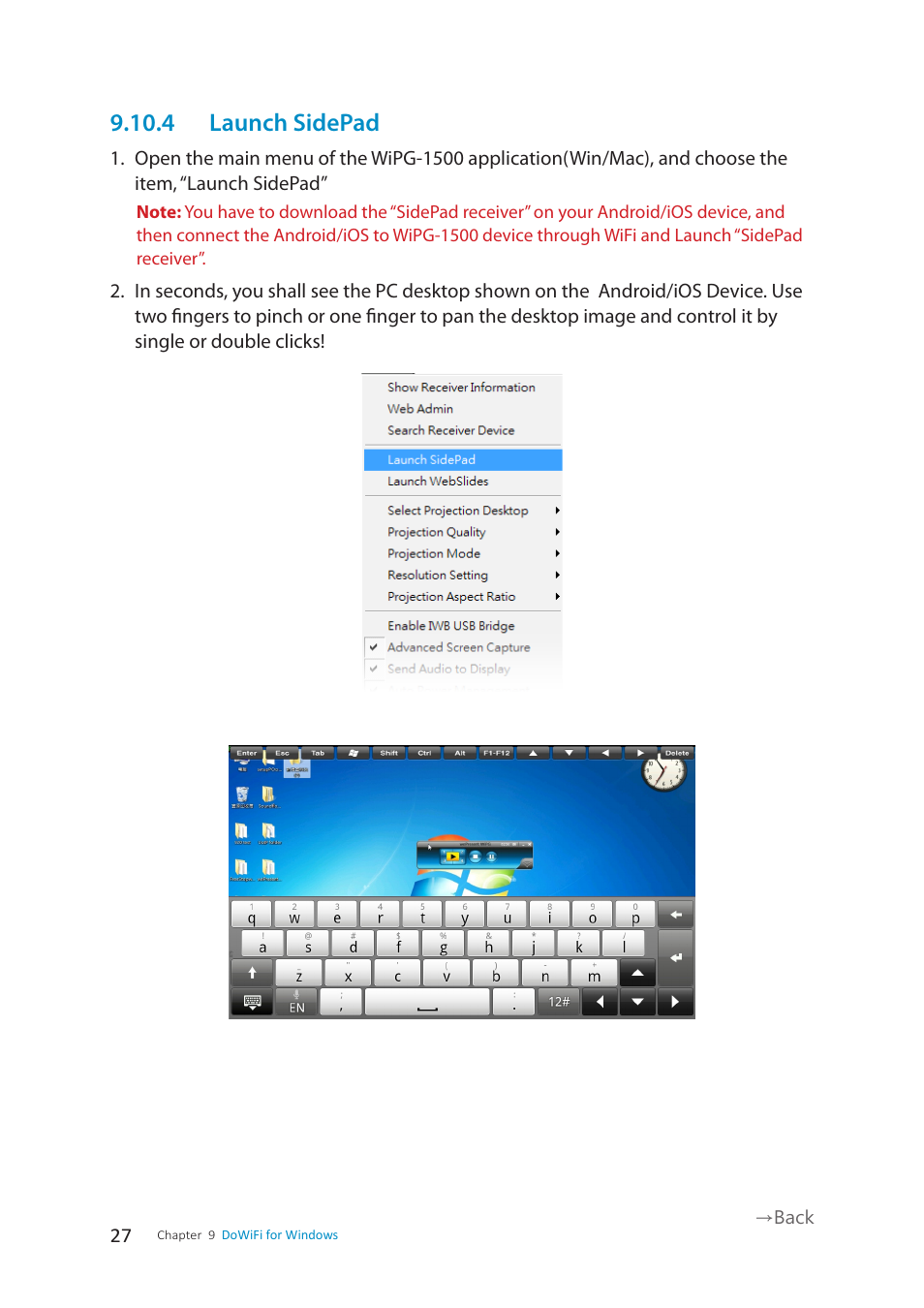 4 launch sidepad | wePresent WiPG-1500 User Manual | Page 27 / 59