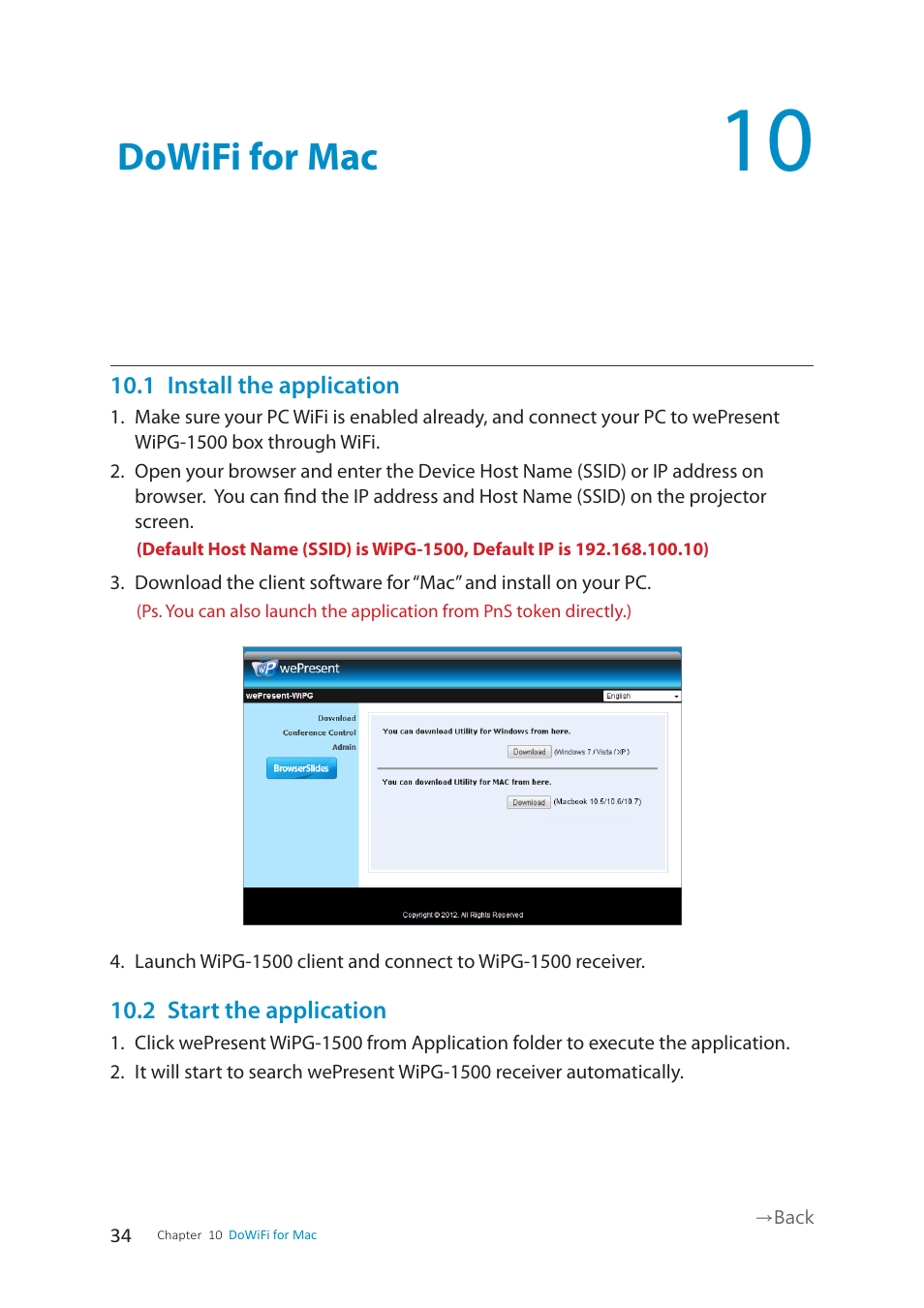 Dowifi for mac | wePresent WiPG-1500 User Manual | Page 34 / 59