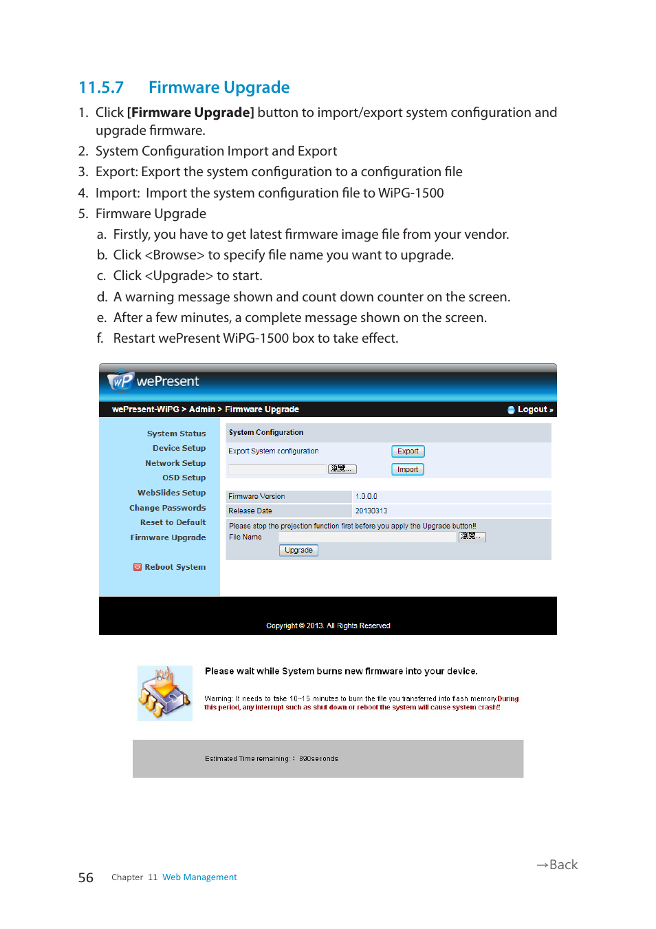 7 firmware upgrade | wePresent WiPG-1500 User Manual | Page 56 / 59