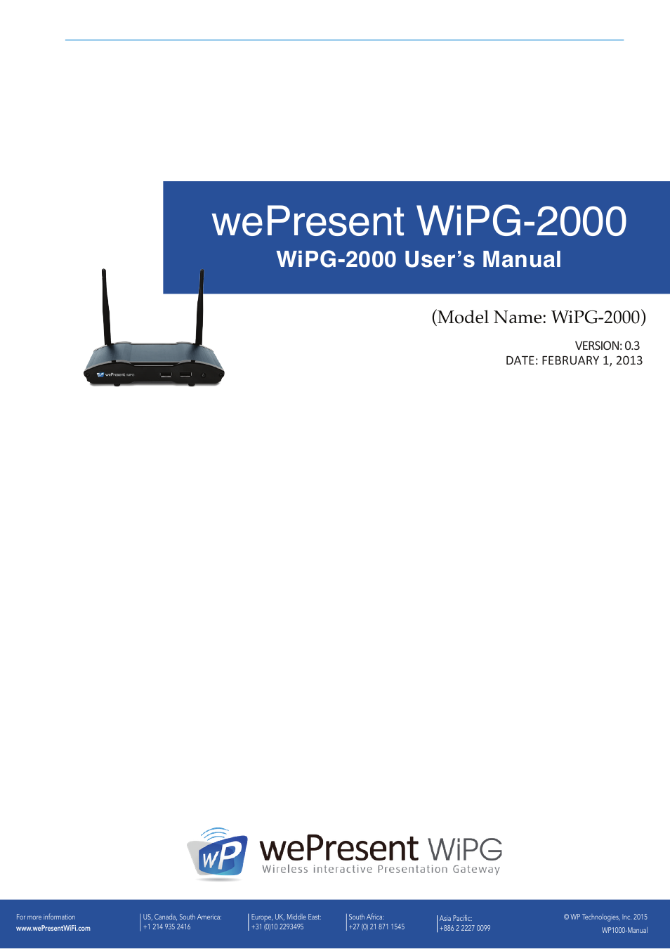 wePresent WiPG-2000 User Manual | 72 pages