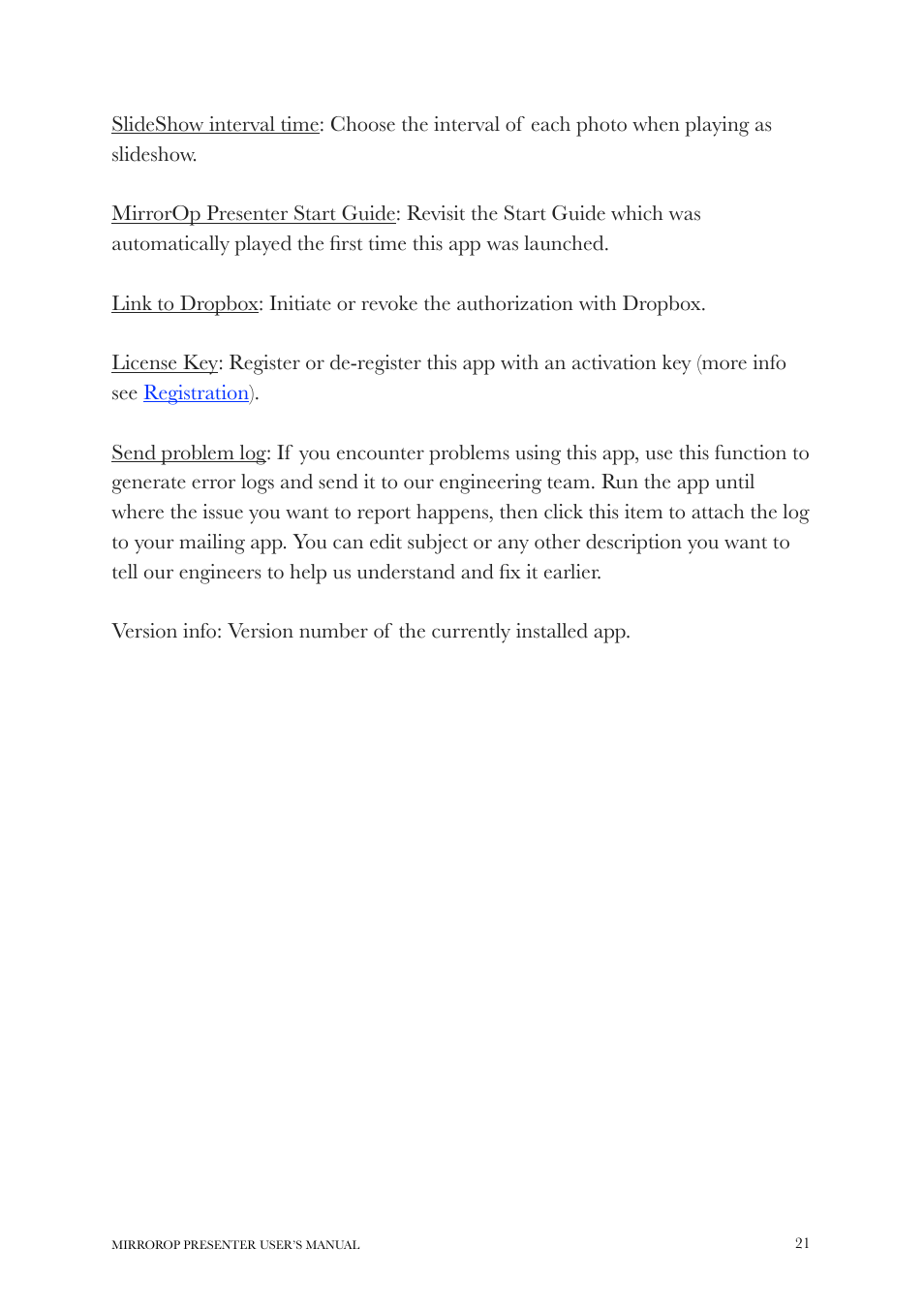 wePresent MirrorOp User Manual | Page 21 / 25