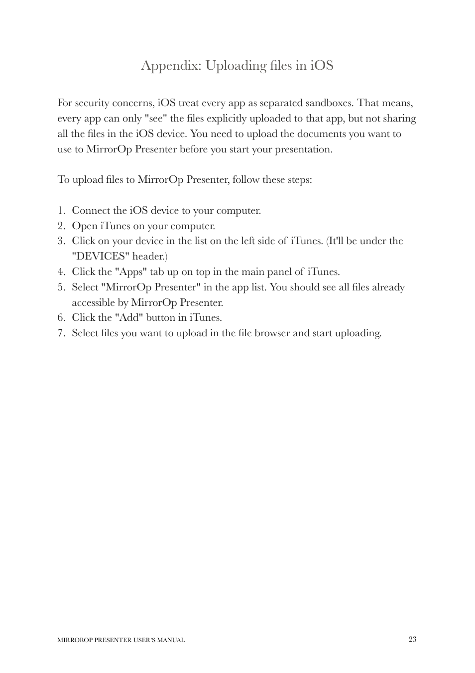 wePresent MirrorOp User Manual | Page 23 / 25