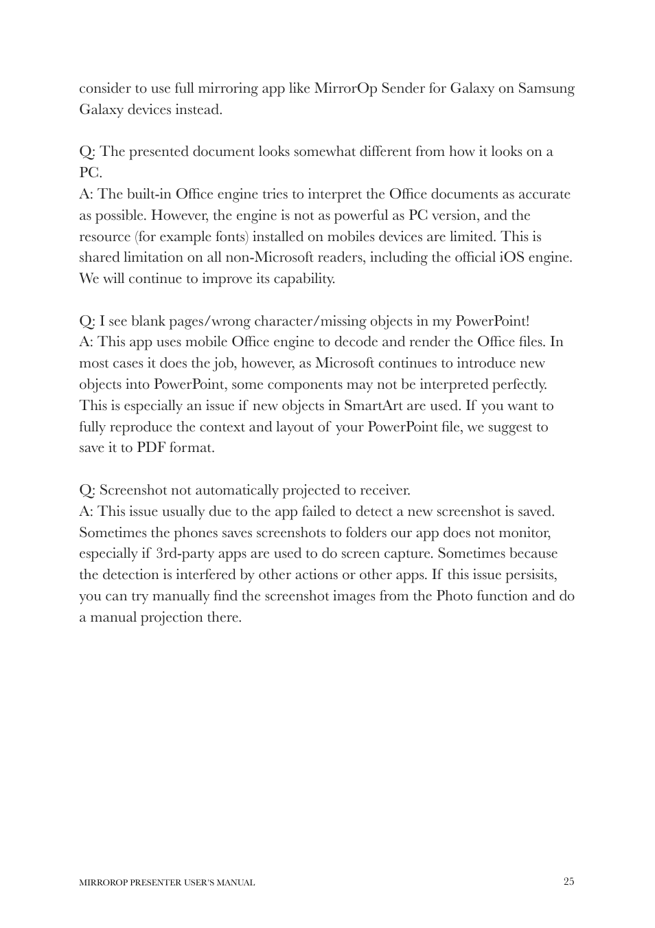 wePresent MirrorOp User Manual | Page 25 / 25