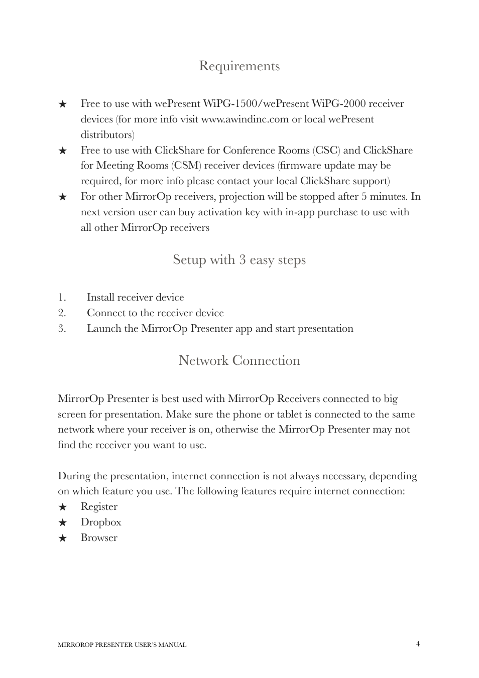 wePresent MirrorOp User Manual | Page 4 / 25