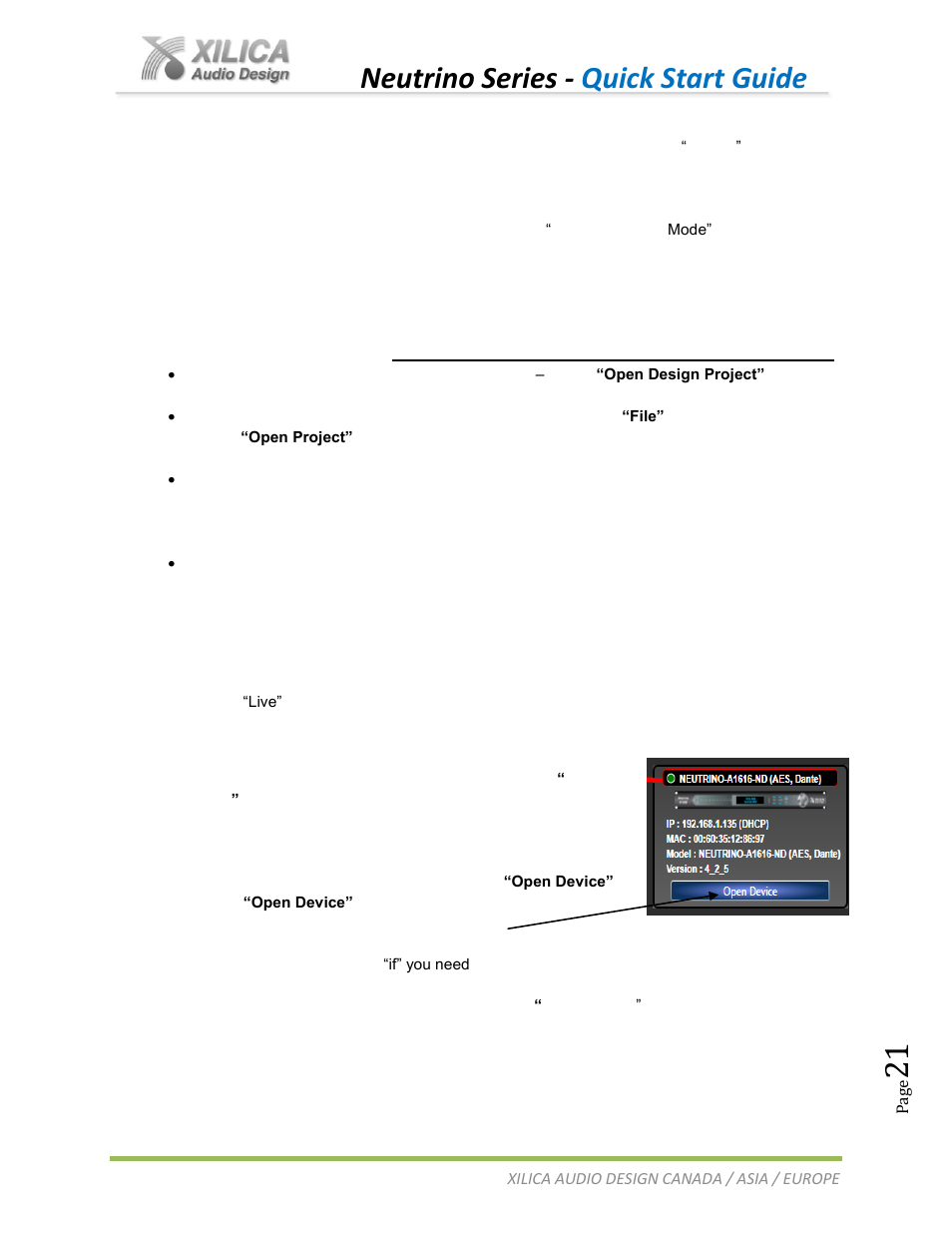 Neutrino series - quick start guide | Xilica Neutrino Series User Manual | Page 21 / 22