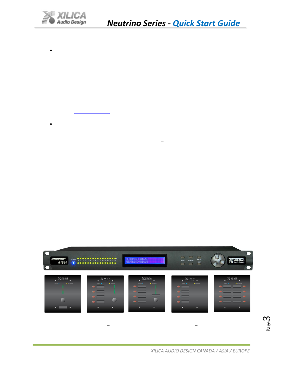 Neutrino series - quick start guide | Xilica Neutrino Series User Manual | Page 3 / 22