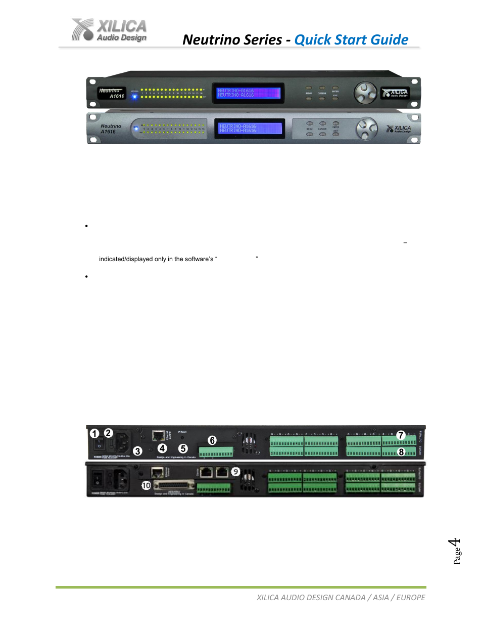 Neutrino series - quick start guide | Xilica Neutrino Series User Manual | Page 4 / 22