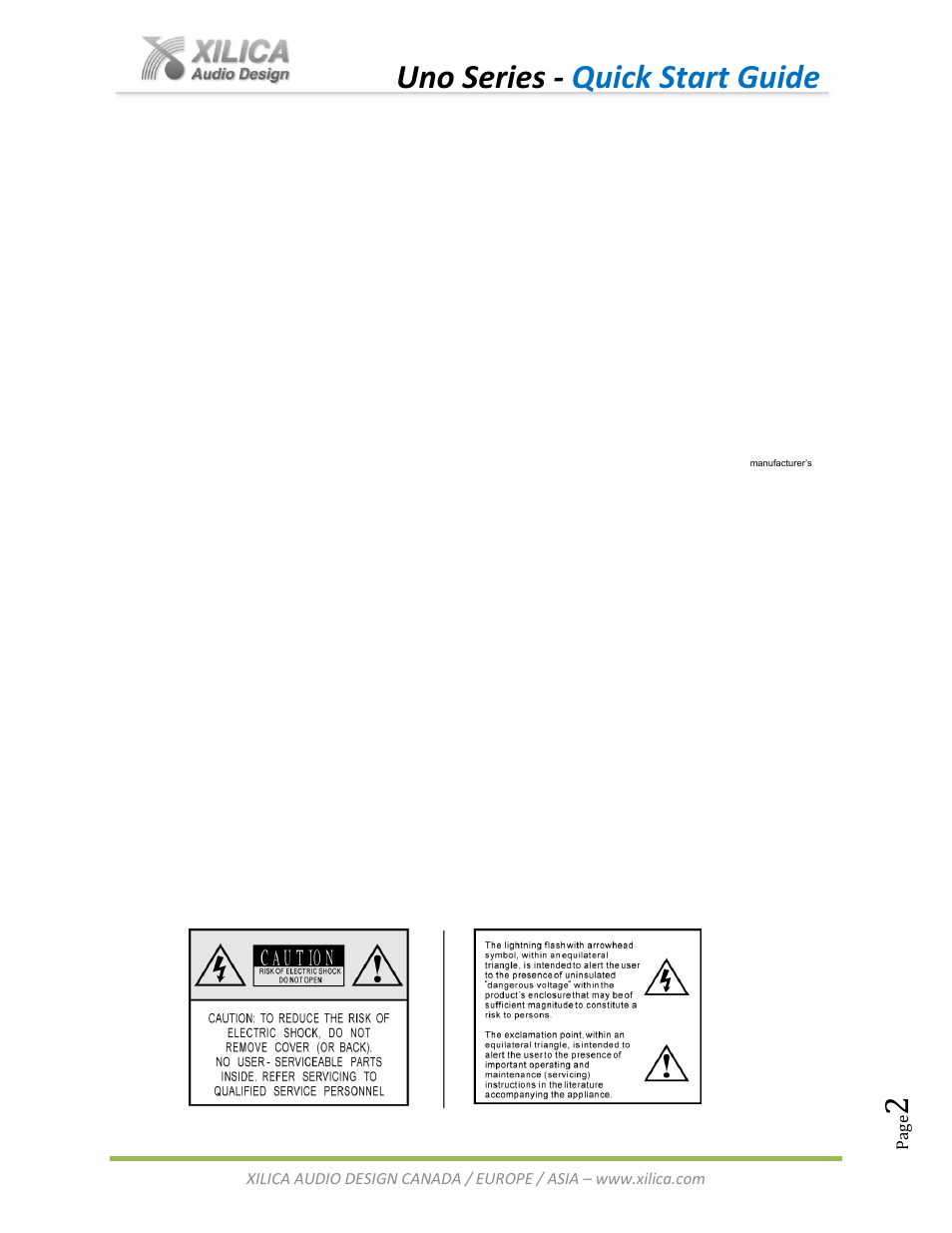 Uno series - quick start guide | Xilica Uno Series User Manual | Page 2 / 20