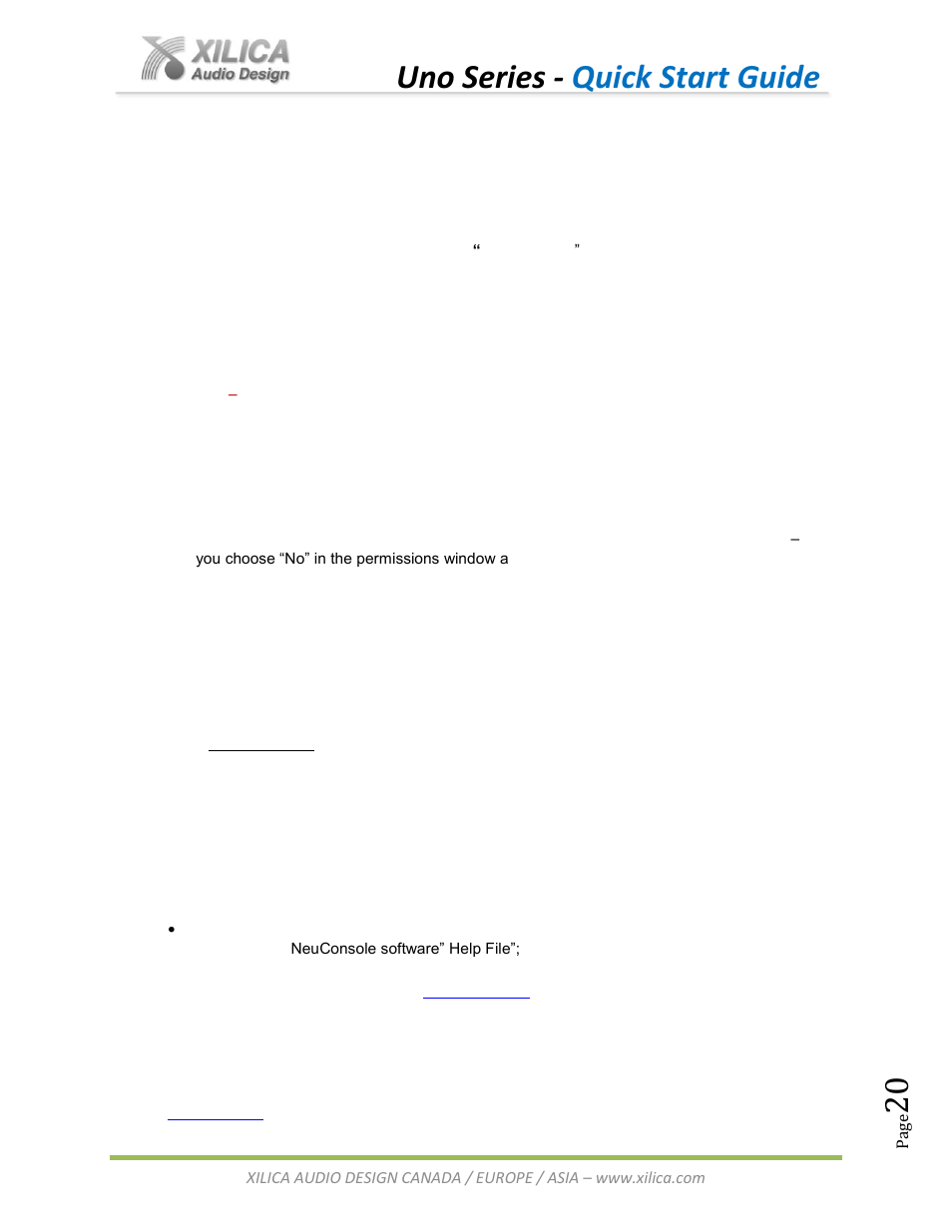 Uno series - quick start guide | Xilica Uno Series User Manual | Page 20 / 20