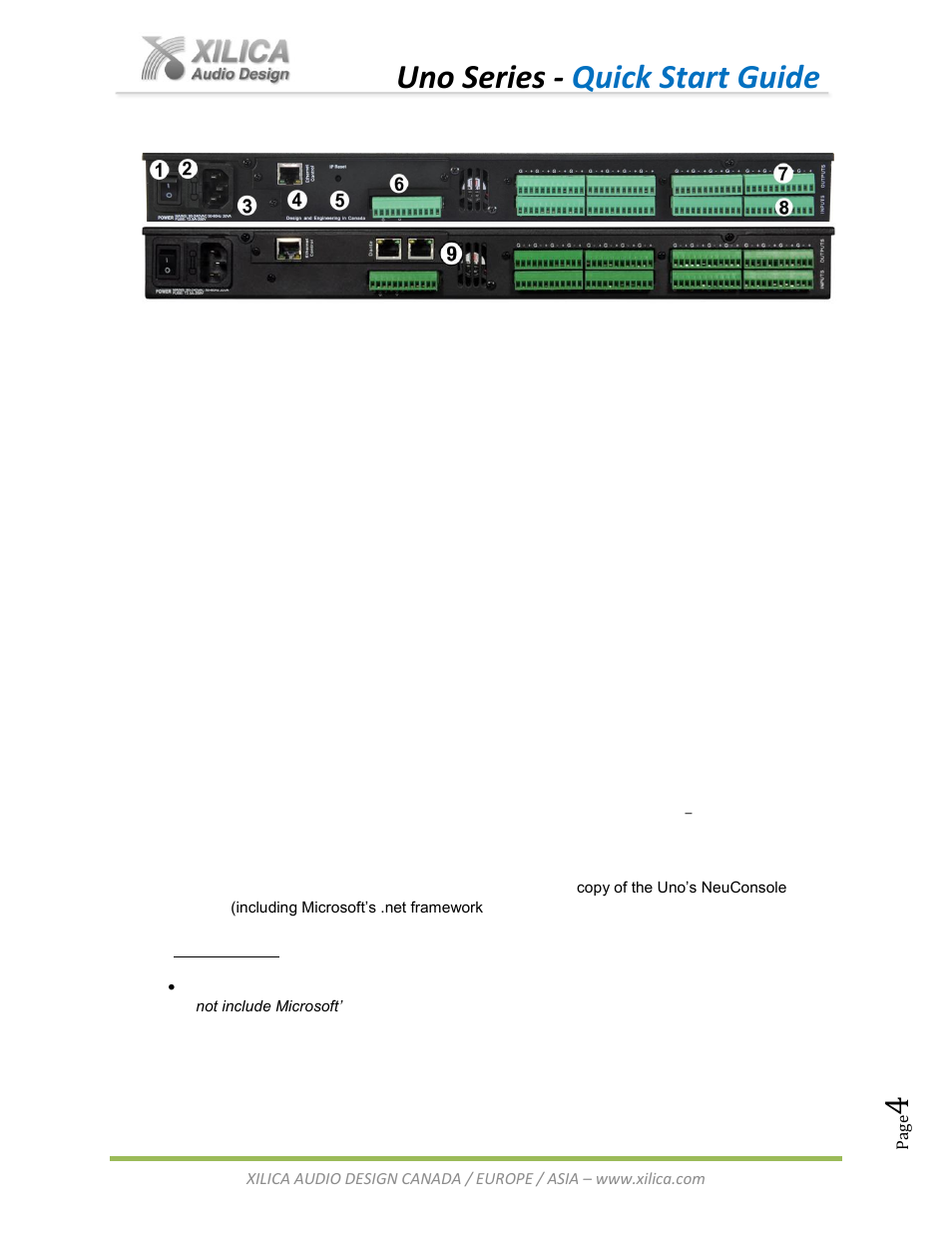 Uno series - quick start guide | Xilica Uno Series User Manual | Page 4 / 20