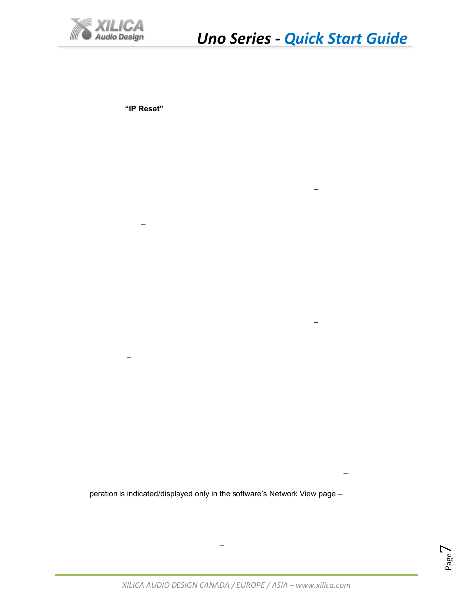 Uno series - quick start guide | Xilica Uno Series User Manual | Page 7 / 20