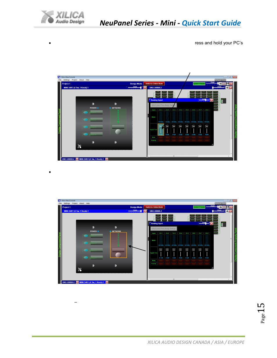 Neupanel series - mini - quick start guide | Xilica NeuPanel Series User Manual | Page 15 / 20