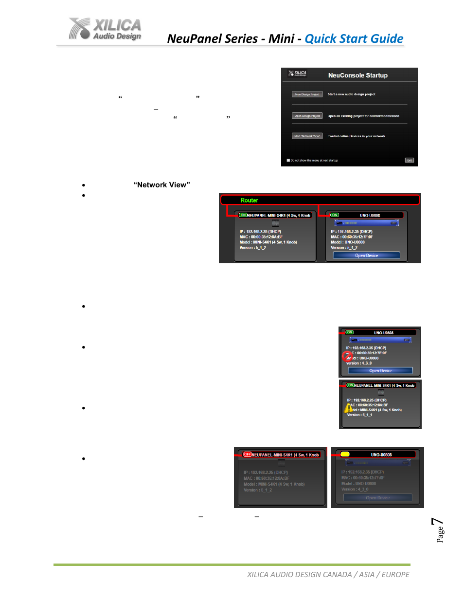 Neupanel series - mini - quick start guide | Xilica NeuPanel Series User Manual | Page 7 / 20