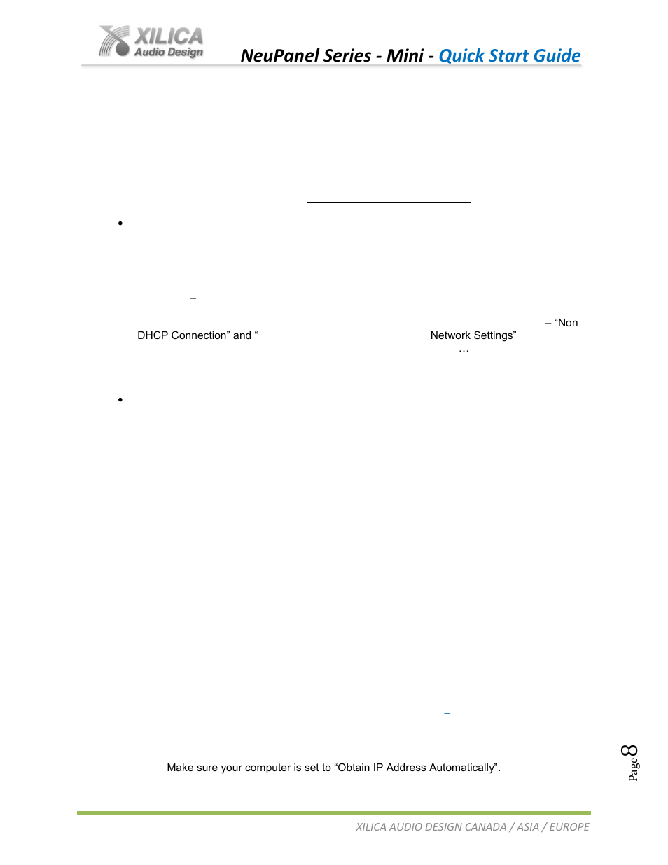 Neupanel series - mini - quick start guide | Xilica NeuPanel Series User Manual | Page 8 / 20