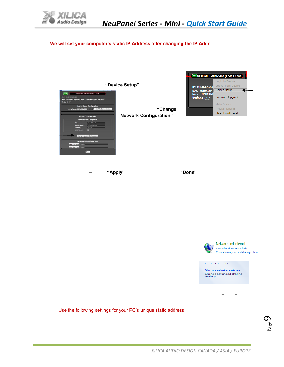 Neupanel series - mini - quick start guide | Xilica NeuPanel Series User Manual | Page 9 / 20