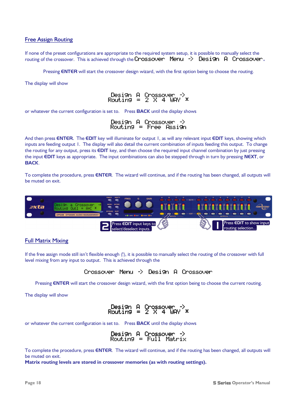XTA 5 Series User Manual | Page 18 / 66