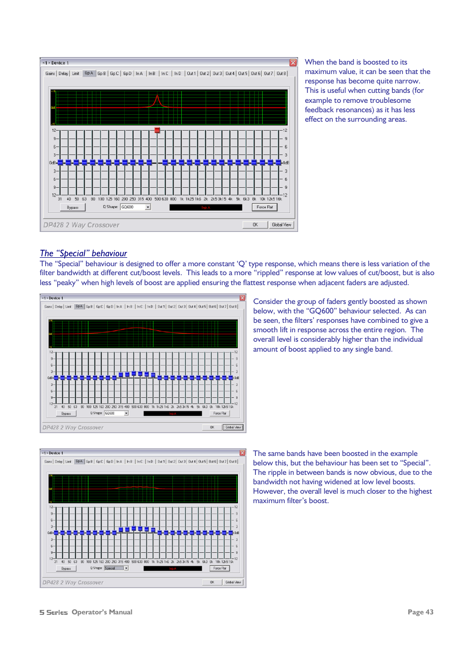 The “special” behaviour | XTA 5 Series User Manual | Page 43 / 66