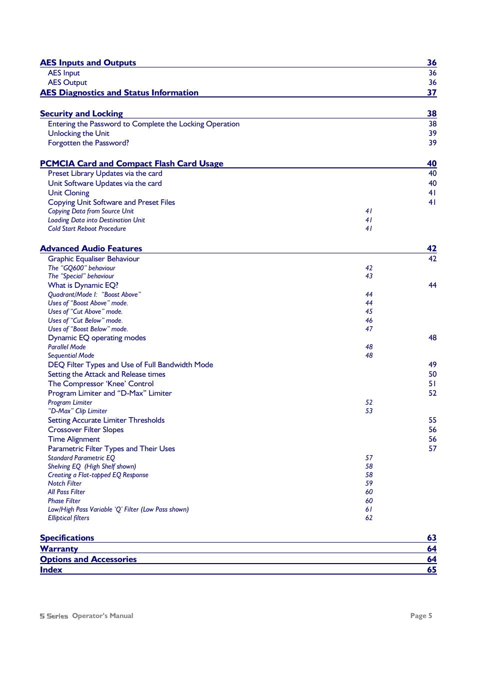 XTA 5 Series User Manual | Page 5 / 66