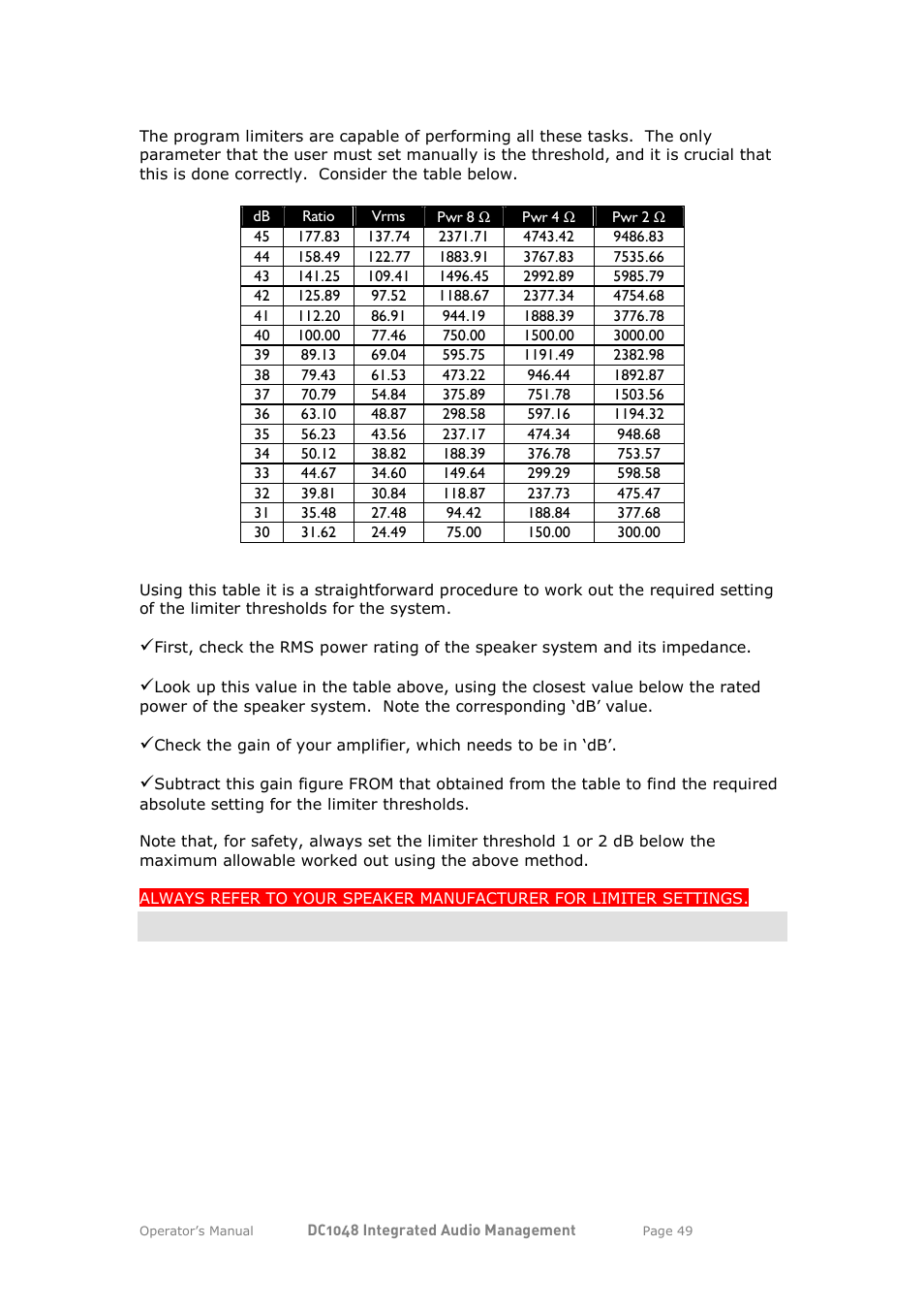 XTA DC1048 User Manual | Page 49 / 60