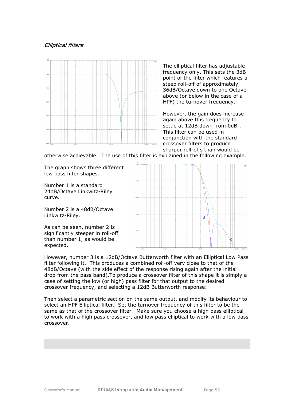 Elliptical filters | XTA DC1048 User Manual | Page 55 / 60