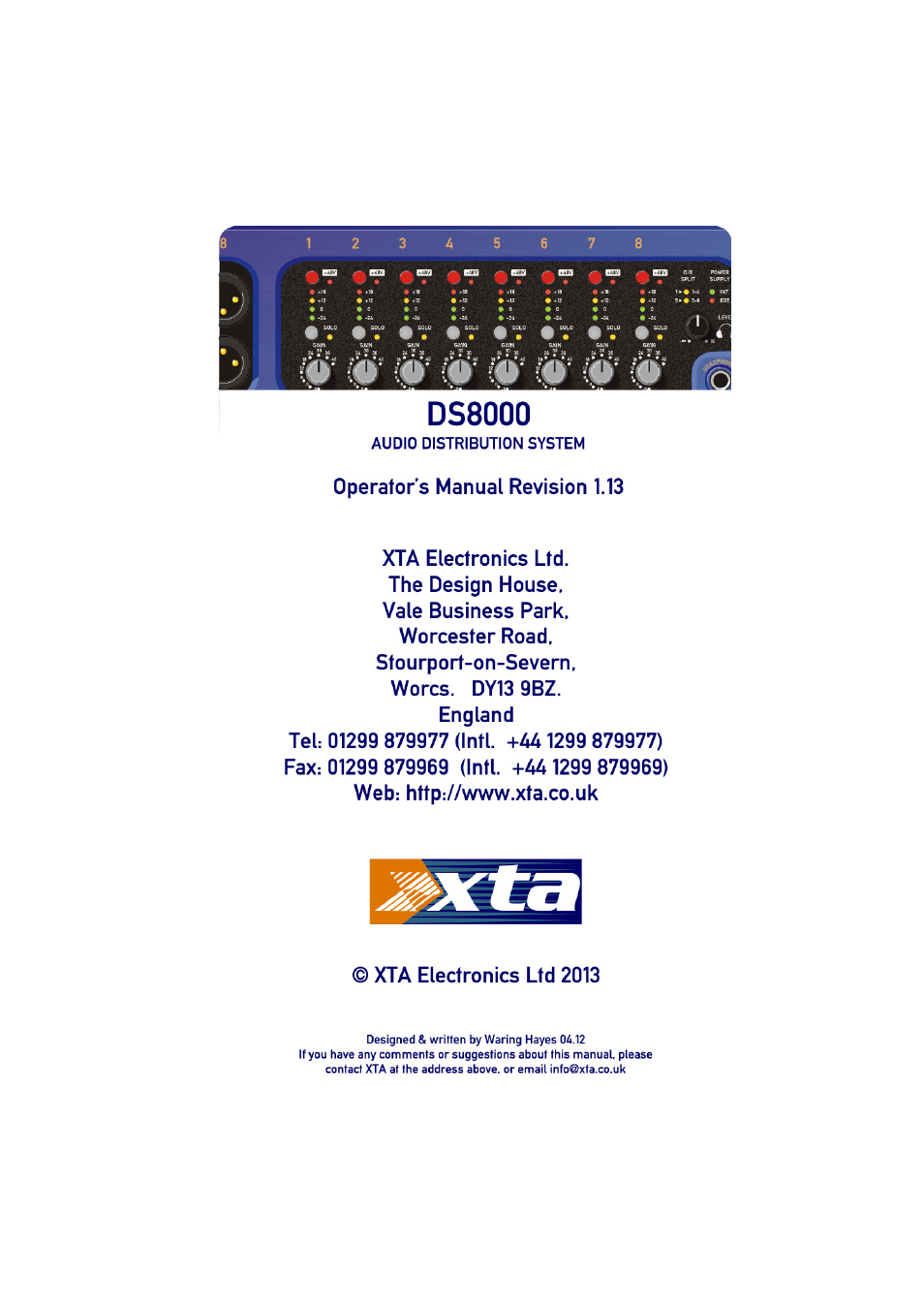 XTA DS8000/D User Manual | 29 pages