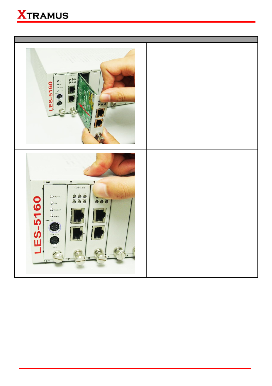 Modules installation | Xtramus LES-5160 V1.2 User Manual | Page 19 / 35