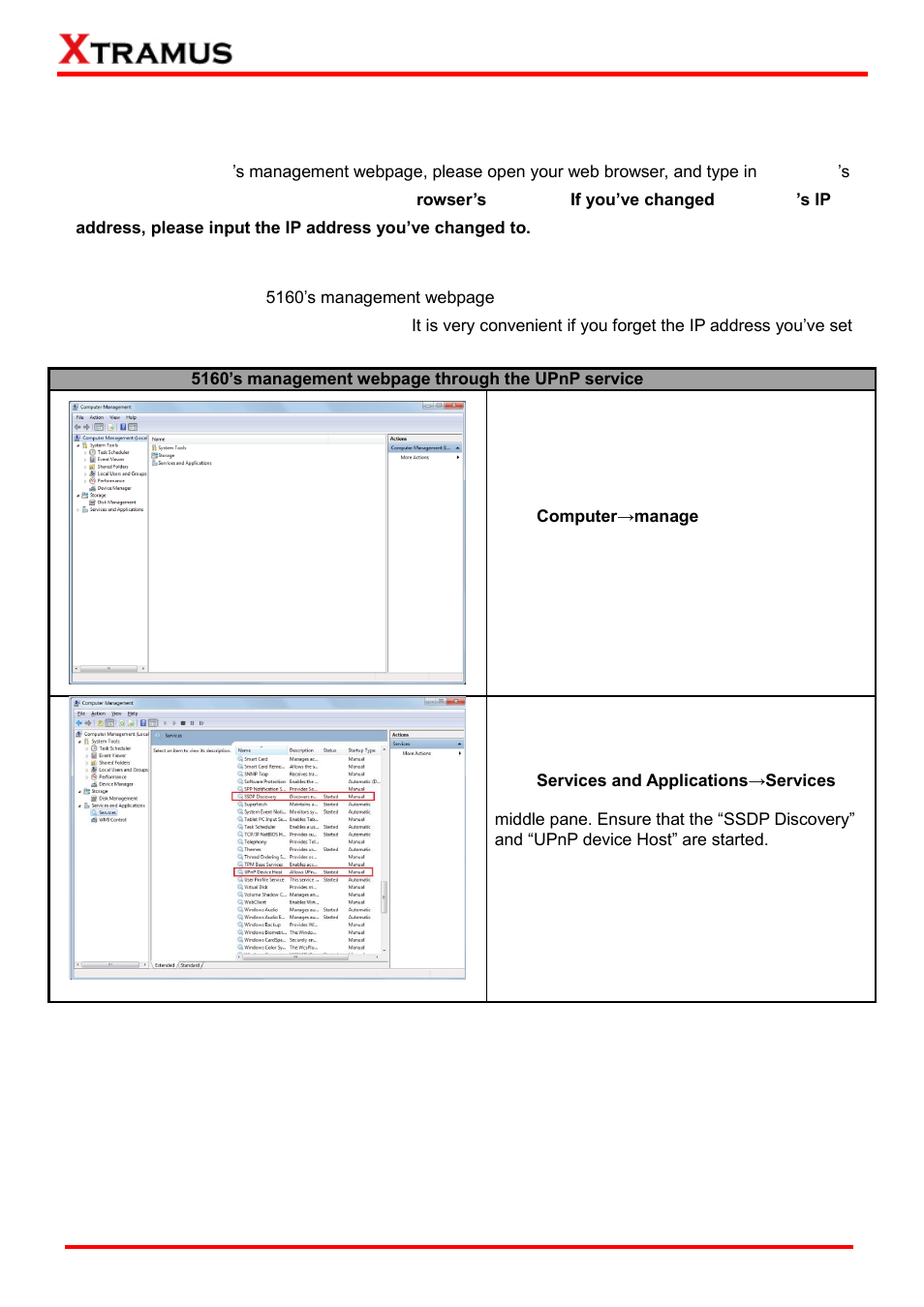 Access with ip address, Access with upnp service | Xtramus LES-5160 V1.2 User Manual | Page 24 / 35