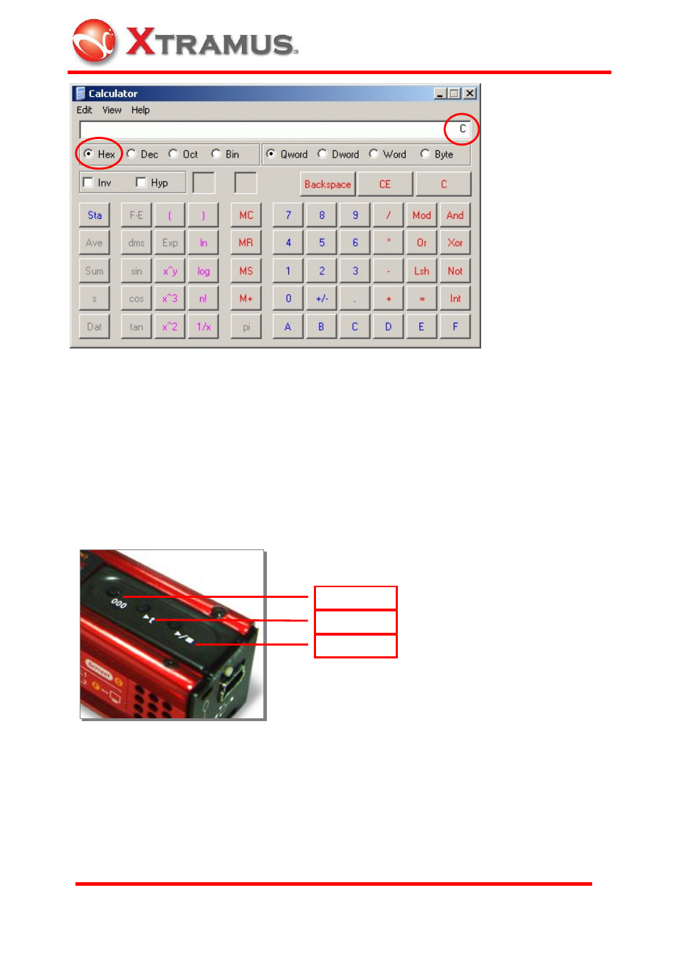 2 button for operation, 1 run / stop button, Button for operation | Run / stop button, Clear tx test run / stop | Xtramus NuBAR-1000 V1.4 User Manual | Page 20 / 55