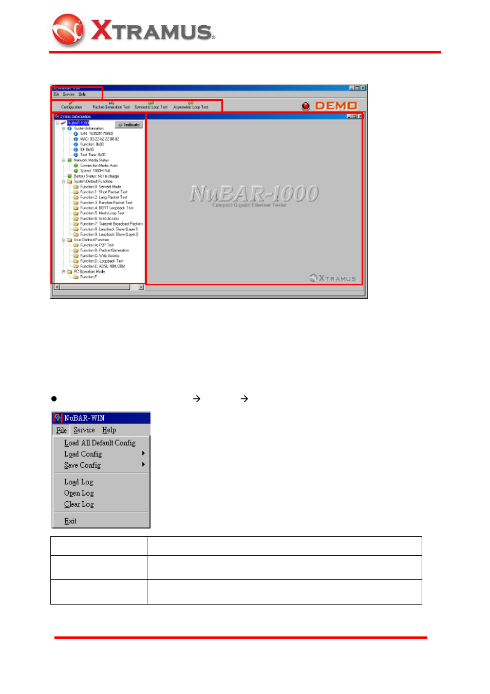 3 operation of main window, 1 operation menu, O 5.3.1 operation menu | Operation of main window, Operation menu | Xtramus NuBAR-1000 V1.4 User Manual | Page 31 / 55